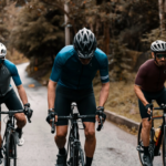 three cyclists outdoors